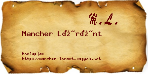 Mancher Lóránt névjegykártya