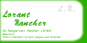 lorant mancher business card